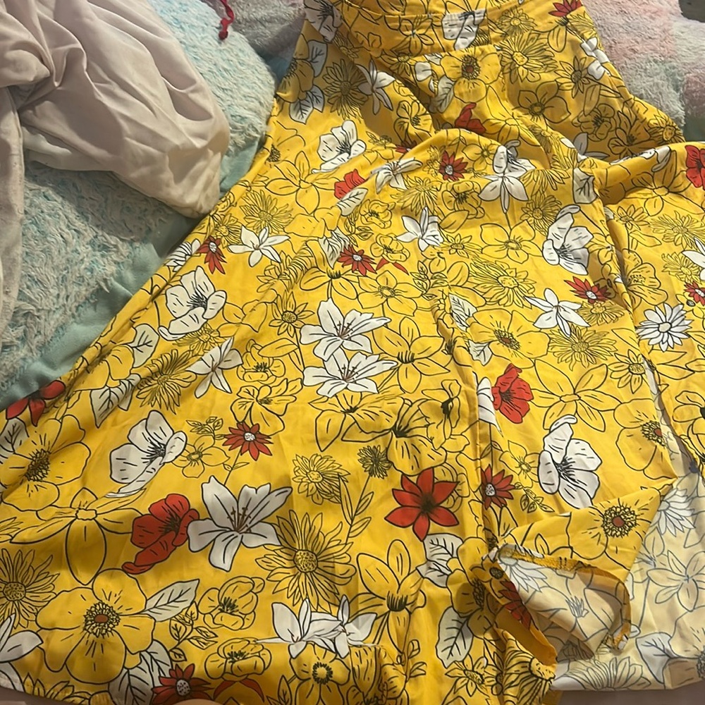 floral long skirt with matching top